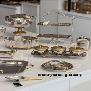 Bol à dîner en acier inoxydable de luxe fait à la main, écologique, bol à chocolat, bol à bonbons, décoration de table à domicile, plateau design, fête - Product Image 2