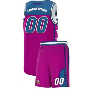 Conjuntos de Uniformes de Baloncesto Personalizados con Logotipo, Camisetas y Pantalones Cortos Unisex sin Mangas, Transpirables, de Secado Rápido, 100% Poliéster - Product Image 2