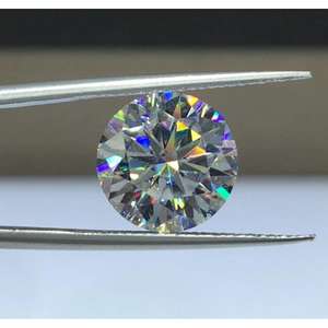 Moissanite taille brillant, tailles de 5,0 mm à 15,0 mm, certifié GRA, gravé au laser, clarté VVS, couleur blanche D, jeu de couleurs/effet de feu, créé en laboratoire - Product Image 1