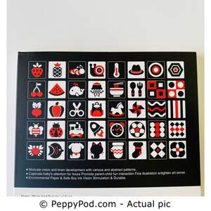 Cartes flash bébé à contraste élevé pour la croissance de la vision des nouveau-nés, inspirées de la méthode Montessori, ensemble d'apprentissage visuel - Product Image 4