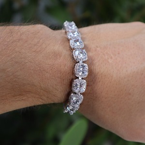 RB สร้อยข้อเท้าเทนนิสตามสั่งเครื่องประดับสุดสวยระดับไฮเอนด์สไตล์ฮิปฮอปประดับเพชรเม็ดใหญ่ VVS Moissanite - Product Image 5