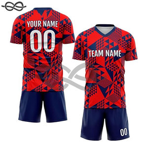 Vente en gros 100% polyester uniforme de football de Thaïlande ensembles d'uniformes de football t-shirt maillot de football prix de gros - Product Image 2