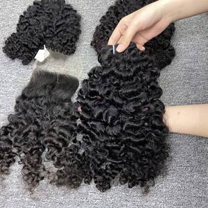 Venta al por mayor birmano rizado 100% pelo vietnamita crudo cutícula alineada máquina doble trama todos los colores adecuado superventas cabello humano - Product Image 5