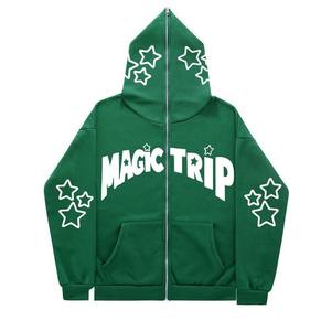 Sweat à capuche avec fermeture éclair en vrac 100% coton imprimé Streetwear Fabricants Logo personnalisé Pull oversize Hoodies lourds Pri - Product Image 3