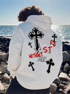 Custom Logo 100% Cotton <b>Pullover</b> Hoodie <b>for</b> <b>Men</b> Long Winter Fleece Sweatshirt Puff Technique Hooded Collar Comfortable Digital - Product Image 5