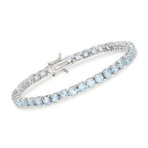 Pulsera de Tenis de Plata de Ley 925 con Piedra Azul Natural de Lujo en Oferta, Regalo Moderno Unisex para Bodas, Fiestas y Uso en la Oficina - Product Image 2