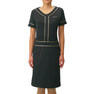 Robe fourreau Felica (L Noir X Beige) en tissu satiné - Product Image 5