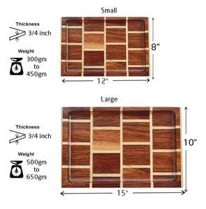 Bandeja de servicio de madera ecológica de mejor diseño para decoración del hogar Hoteles y restaurantes Bar Utensilios de cocina Hecho en India 100PCs MOQ - Product Image 4