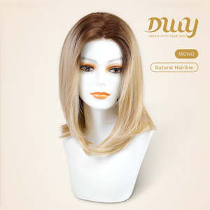 วิกผมสังเคราะห์สีบลอนด์แบบมีรากผม Hailey-DWY รุ่น Free Part พร้อมด้วยเชือกผูกผมด้านหน้าแบบโปร่งใส - Product Image 2