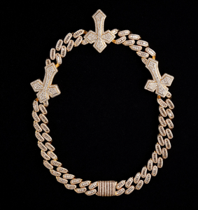 14K chapado en oro moissanite diamante Iced Out cadena de eslabones cubanos para hombres Hip Hop joyería Bling collar cubano mejor cadena - Product Image 3