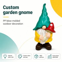 Décoration extérieure/intérieure personnalisée en plastique, gnome lumineux imperméable, réutilisable