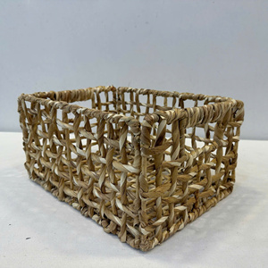 Eco-Friendly Luxury <b>Rectangle</b> Water Hyacinth <b>Storage</b> <b>Basket</b> Multi-Purpose Use - Product Image 5