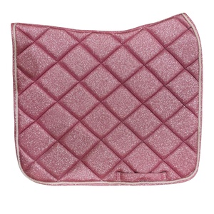 Ensemble de tapis de selle rose pailleté avec protège-tibias, bonnet d'oreilles et frontale - Product Image 2