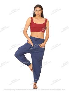 กางเกงอลาดินผู้หญิง ฟรีไซส์ ผ้าแคนวาสรักษ์โลก สวมใส่สบาย สไตล์ฮิปปี้ โบโฮ เหมาะสำหรับฤดูหนาว โยคะ จ็อกเกอร์ ทรงตรง ฮาเร็ม แบ็กกี้ สตรีทแวร์ - Product Image 2