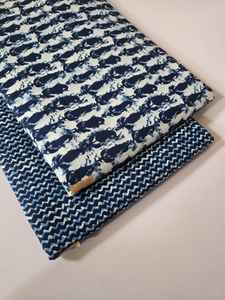 Top & Bottom Unstitched Woven Jaipuri Printed Denim Fabric Set | 60*60 Cotton | 1 Batch 5 Meter Top 5 Meter Bottom | for Girls - Product Image 3