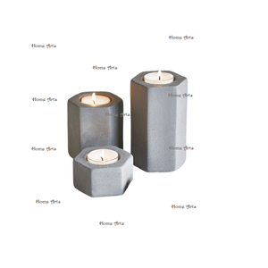 Ensemble de 2 porte-bougies tealight de la plus haute qualité, faits à la main, en marbre, forme ronde, en promotion - Product Image 3