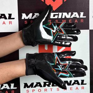 Nouveauté Gants de receveur de football américain à doigts entiers, respirants, légers, antidérapants, avec sangle de poignet réglable et fermeture auto-agrippante - Product Image 2