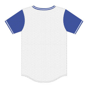 Phi Beta Sigma เสื้อเบสบอลแบบสวมหัวสีขาวแขนสีฟ้า Hbcu เสื้อผ้าพี่น้องกรีกเสื้อยืดตาข่ายโพลีเอสเตอร์100% - Product Image 3