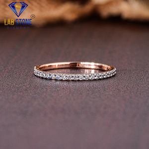 0,36 TDW banda de diamantes redondos anillo de compromiso de oro rosa de 18 quilates Cvd/Joyería de diamantes Hpht - Product Image 1