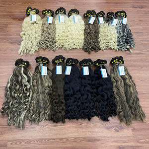 Venta al por mayor doble dibujado U punta rizado Rubio vietnamita Remy extensiones de cabello queratina punta suave cabello teñido con procesamiento químico - Product Image 1