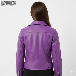 Meilleure qualité en cuir véritable tricoté respirant toile hiver mode porter veste en cuir personnalisée pour femmes - Product Image 2