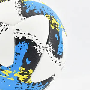 Ballons de football Flowmax taille 5 bleu entraînement divertissement course PU Football ballon de football intérieur extérieur - Product Image 4