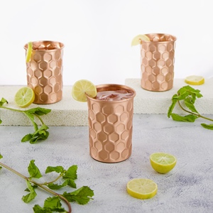 Taza de cobre puro más vendida, taza de cobre de cristal Julep de menta para beber con beneficio Ayurvédico, taza de cobre martillada - Product Image 6
