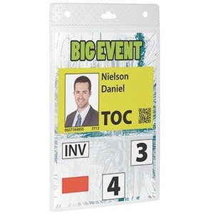ที่ใส่ป้ายชื่อขนาด 105 x 148 มม. ทนทาน พร้อมคลิปหนีบสายผ้าสำหรับใส่บัตรธุรกิจ สายคล้องแบบโยโย่ใส - Product Image 1