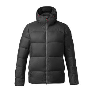 Veste matelassée à capuche pour homme de haute qualité, manches longues, fermeture éclair, toile noire, style streetwear, hiver, service OEM, respirante à l'avant - Product Image 1