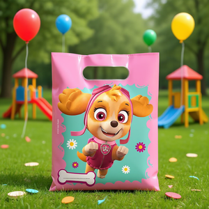 Sacchetti per Feste in Plastica Paw Patrol Skye 23x16.5cm, Stampa a 4 Colori, Bomboniere di Compleanno 2-4 Anni, 6 Pezzi - Product Image 3