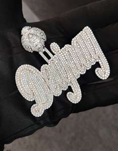 Personalizado único Hip Hop 925 plata esterlina Moissanite diamante colgante encanto totalmente helado chapado en oro colgantes - Product Image 3