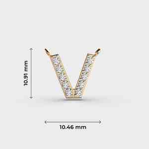 จี้เพชรรูปตัว V ชุบทองคำขาว เครื่องประดับอัญมณีชั้นดี จี้และเครื่องประดับสำหรับเด็ก สำหรับงานปาร์ตี้ - Product Image 2
