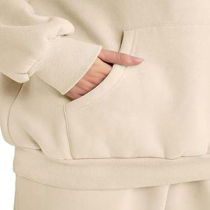 Conjunto de Pantalones rectos informales de Otoño Invierno para mujer nuevo transfronterizo europeo americano Color sólido polar cremallera con capucha de talla grande - Product Image 6