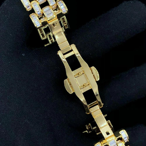 RRP Diamante 14K Oro Pulsera Cubana Moda Baguette Jubileo Hip Hop Bling Joyería de diamantes naturales - Product Image 6