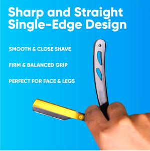 ANAAIF Kit de Afeitadora Profesional Negra y Dorada de Acero Inoxidable para Barbero, Ecológico y Reutilizable, con Cuchillas Desechables 2 en 1 - Product Image 5