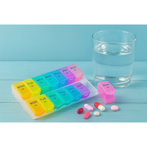Boîte organisatrice de pilules hebdomadaire - Distributeur de pilules AM/PM - Contenant de pilules en plastique - Product Image 1