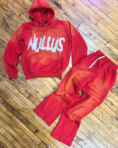 100% nuevo estilo de algodón personalizado chándal de dos piezas de gran tamaño para hombre con capucha francés Terry de gran tamaño Puff estampado chándal para hombres - Product Image 3