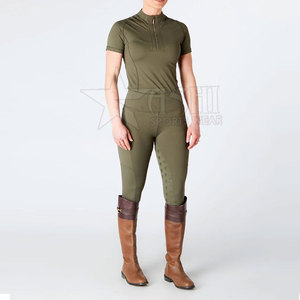High Quality <b>Long</b> <b>Sleeve</b> Horse Riding <b>Base</b> <b>Layer</b> for Women Breathable Equestrian Show Shirt Set Equestrian Clothing - Product Image 1