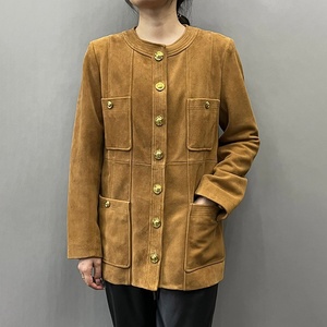 2024 Tùy Chỉnh Da Lộn Áo Duy Nhất Ngực Mùa Đông Thanh Lịch Vòng Cổ Quan Hệ Nhân Quả Da Lộn Da Áo Khoác Cho Phụ Nữ - Product Image 2