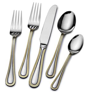 Couverts en métal de luxe en gros, or, argent, acier inoxydable, couteau à steak, fourchette, cuillère pour la maison ou le mariage, durables pour les événements - Product Image 3