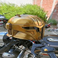 Casque de guerrier spatial vintage en laiton, finition antique, objet de collection, décoration, cosplay, cadeau