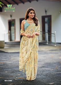Grossiste Saree en mousseline de soie Sartin Patta avec pallu en viscose avec latkan et chemisier en soie fantaisie Pour une tenue décontractée et occasionnelle - Product Image 3