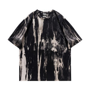 T-shirt en tricot tie-dye pour homme, style streetwear, 100% coton/polyester, coupe ajustée, manches courtes - Product Image 1