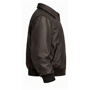 Chaqueta Varsity Unisex de Cuero Marrón Personalizada con Bordado Titan, Estilo Retro de Lujo, Ecológica y Transpirable con Frente de Lona - Product Image 5