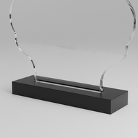 Trophée en acrylique gravé et poli, motif feuille élégante, de la marque Mukesh Enterprise, pour récompenses d'entreprise et équipes d'employés