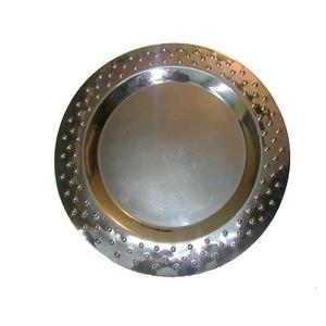 Assiettes de présentation en métal doré faites à la main Cadre élégant et écologique pour la maison, l'hôtel et le mariage pour les assiettes à dîner - Product Image 2