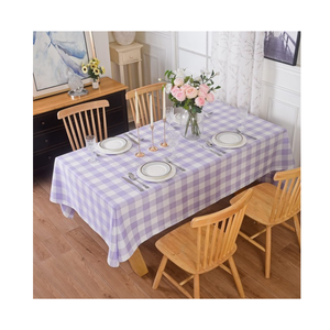 Nappe en coton et lin 100% certifiée GOTS, écologique, faite à la main, à carreaux jaunes, motif géométrique tissé, style pastoral, lavable - Product Image 2