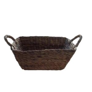 Cesta de almacenamiento de jacinto de agua de varios tamaños hecha a mano, cajas de almacenamiento rectangulares sostenibles con tapa retorcida conveniente - Product Image 5