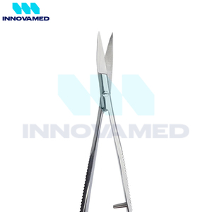 Ciseaux à ressort de beauté en acier inoxydable Durable de haute qualité pour la mise en forme des cils de sourcil coupe Micro 7 bord croisé droit - Product Image 2