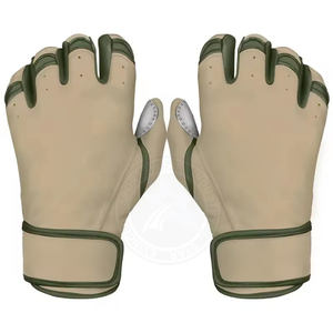 Guantes de bateo de béisbol americanos de cuero genuino al por mayor con equipo de protección de manos personalizado - Product Image 5